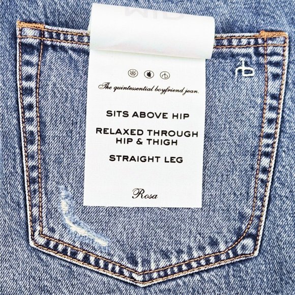 rag & bone Rosa Distressed Roll Cuff Boyfriend Jeans - Picture 8 of 9